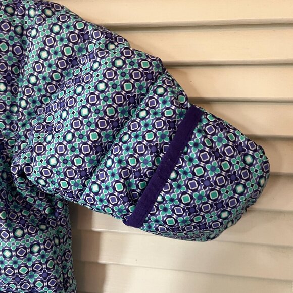 Columbia Snuggly Bunny Bunting baby snowsuit 3-6 months down hooded teal purple - Picture 6 of 14